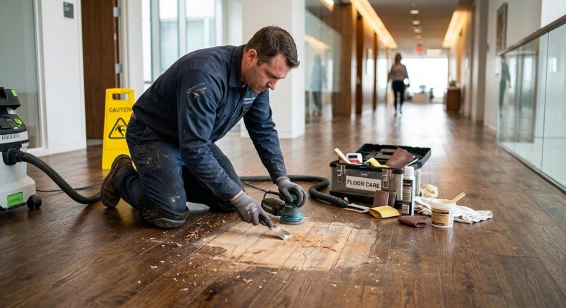 Our team working on Wood Floor Service projects in Mesa, AZ