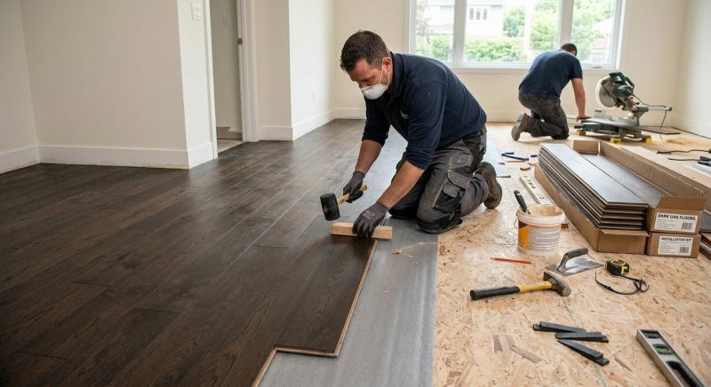 Dark Wood Floor Installation in Mesa, AZ