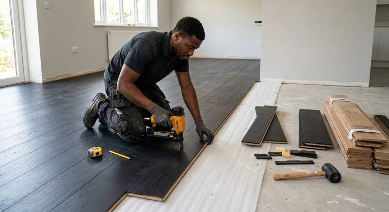 Dark Wood Floor Installation in Mesa, AZ